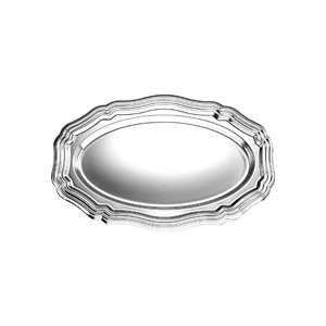   Anne Medium Oval Chrome Look Plastic Catering Tray 3/PK 