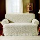 Sure Fit Scroll Champagne T Cushion Sofa Slipcover