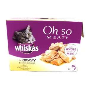  Whiskas Oh So Meaty Delicious Meals x 12 1020g Pet 