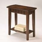   Pierce dark brown finish wood chair side end table with lower shelf