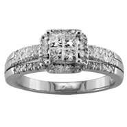 cttw Princess Composite & Round Diamond Engagement Ring in 14k YG