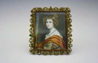 FINE C1840 MINIATURE WATERCOLOR ON IVORY OF BEAUTIFUL YOUNG WOMAN 