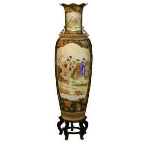  48in Satsuma Style Porcelain Vase