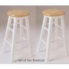 ACME Set of 2 Natural and White Finish 24 Counter Height Stools