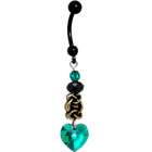 Body Candy Handcrafted Emerald Celtic Vintage Heart Belly Ring MADE 