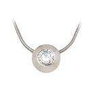 szul White Modern Diamond Bezel Solitaire Pendant