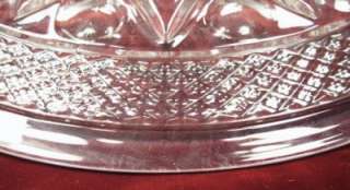 Gorgeous LEAD CRYSTAL GLASS ROUND SERVING TRAY PLATE O)  