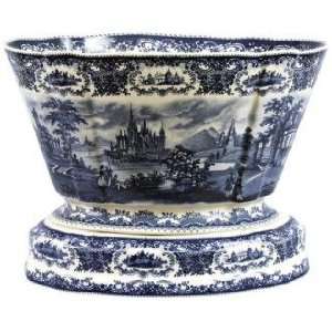    Blue and White Porcelain 16 Wide Water Basin