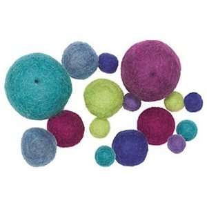    Multi Size Wool Felt Beads   Cool Colors Arts, Crafts & Sewing