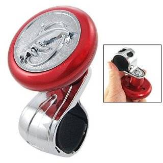 Amico Car Auto Red Silver Tone Dolphin Steering Wheel Spinner Knob