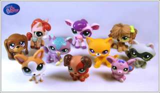 Lot of 10 Littlest Pet Shop LPS Girl Toy Animal Figures Child Girl 