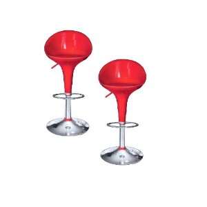  New Modern Red Bar Stools Set of 2