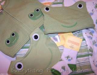 Boys GYMBOREE Little Froggie LOT 0 3 NWT frog outfit  