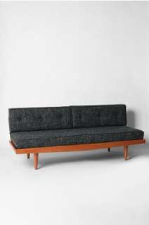 Mid Century Sofa   Black Fleck