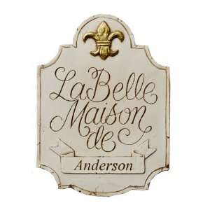 French plaque La Belle Maison, personalized with a name or address 