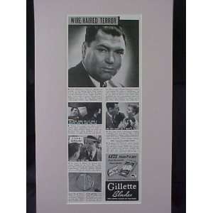  Jack Dempsey Boxing Champion 1950 Gillette Advertisement 