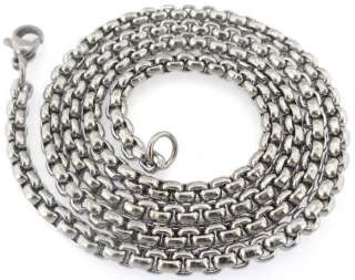   STEEL SILVER TONE POLISHED MENS ROLO MARINE NECKLACE CHAIN 3MM  