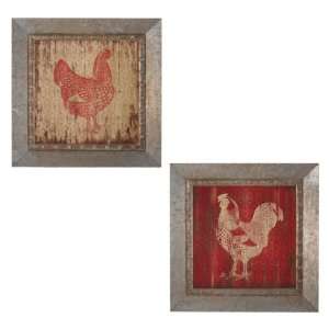   Hen Country Chicken Farm Distressed Framed Wall Art