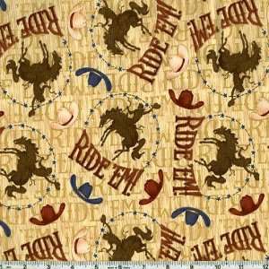  45 Wide Round Up Ride Em Toss Tan/Red/Brown Fabric By 