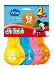 8pc Disney Mickey Mouse 2nd Birthday Party Balloon  