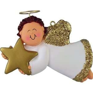  7006 Angel with Star Male Brown Personalized Christmas 