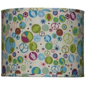  Peace Signs Drum Lamp Shade 12x12x10 (Spider)