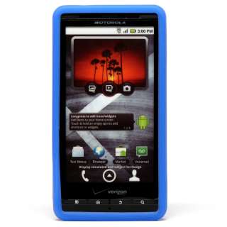 Blue Soft Silicone Gel Cover Case for Motorola Droid X  