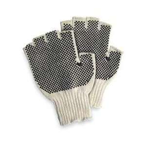  Fingerless Poly/Cotton natural PVC Dots 2 Sides Knit Gloves(QTY/12