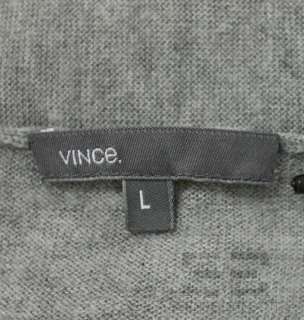 Vince Heather Grey Cashmere Short Sleeve Open Cardigan Size L  