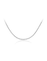 Sterling Silver 040 Gauge Diamond Cut Rope Chain Necklace, 36
