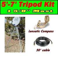   Satellite Tripod Kit, Compass & 50 Cable Dish Network Directv  
