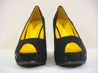 Ed Hardy women tiger rhinestones black heels wedges joyaus shoes 
