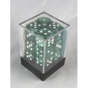  Green Marbleized Dice 16mm D6 12 Dice Toys & Games