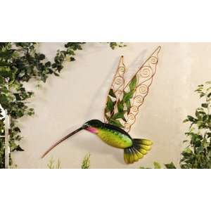  Metal Hummingbird Multi color Wall Decor PLAQUE Large 