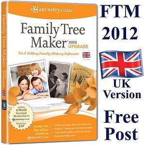 Family Tree Maker 2012 UK   Upgrade NEW  