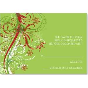  Snowflake Swirl Lime Response Cards