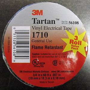 New 3M 3 Pack Tartan Vinyl Electrical Tape #1710  