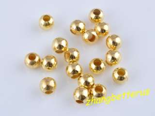 300 Pcs Gold Plated Round Spacer Loose Beads Charms Findings 5mm 