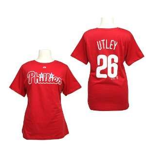 Philadelphia Phillies Womens Plus Size Chase Utley Name & Number T 