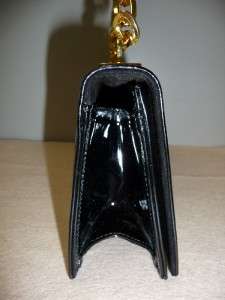 St. John Black Patent Leather Evening Bag Purse Handbag Mint  