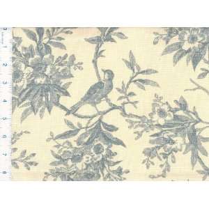  54 Wide Songbird Toile Slate/Cream Fabric By The Yard 