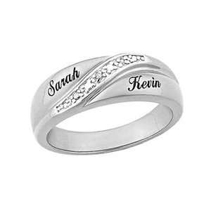   Accent Couples Wedding Band (2 Names) FRAT/RECOG/NAMEPLATE Jewelry
