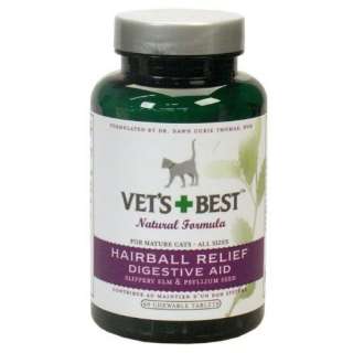 Vets Best Hairball Relief Digestive Aid for Cats 60 Ct  