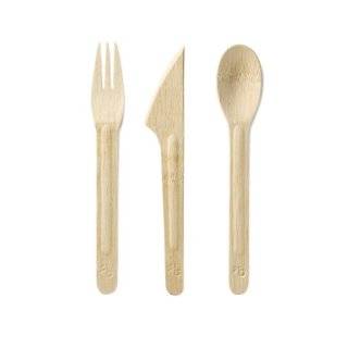 Bambu Veneerware 6.5 Bamboo Knife, Spoon & Fork Set, 8 ea, 24/pack 