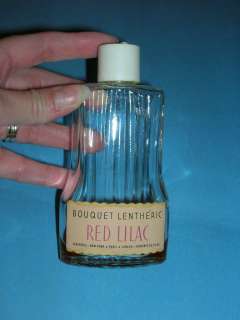  BOUQUET LENTHERIC RED LILAC 3 1/2 FL OZ USED PERFUME BOTTLE p65  