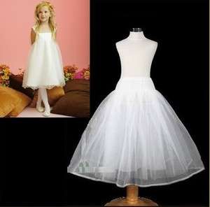 Girls. Petticoat. Wedding flower girl dress stays. Whit ac  
