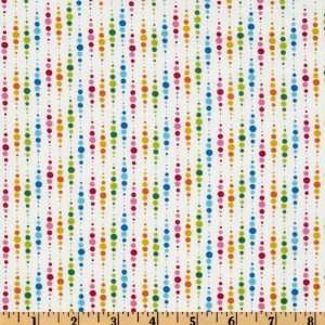 44 Wide Fabri  Quilt Calypso Beads Stripe White/Multi Fabric By The 