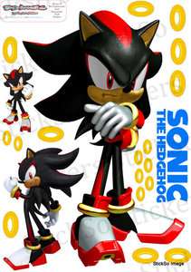 Sonic the Hedgehog Shadow RePositionable wall Sticker Super Size to 
