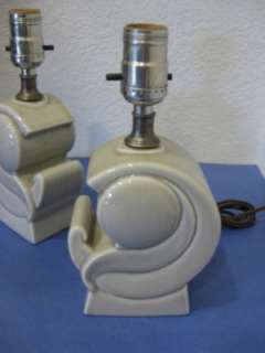 vtg 50s California Pottery Table Boudoir Bedroom Lamps  