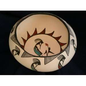  Tigua Indian Pueblo Pottery Bowl  Kokopelli 7 Kitchen 
